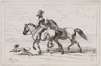 KG 01532
<br/>
Ruiter met handpaard en hond
<br/>
<em>Klein, Johann Adam (1792-1875)</em>